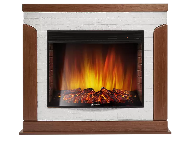 Электрокамин Electrolux EFP/P-2720RLS с порталом Firelight Prestigio 25 камень белый, шпон дуб