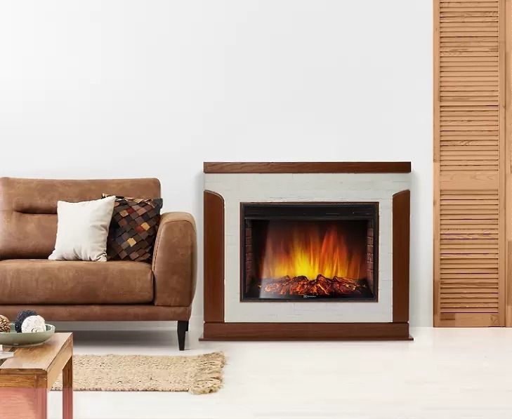 Электрокамин Electrolux EFP/P-2720RLS с порталом Firelight Prestigio 25 камень белый, шпон дуб фото#3