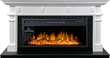 Линейный электрокамин Royal Flame Carlyle (белый с черным) с очагом Vision 42 LOG LED