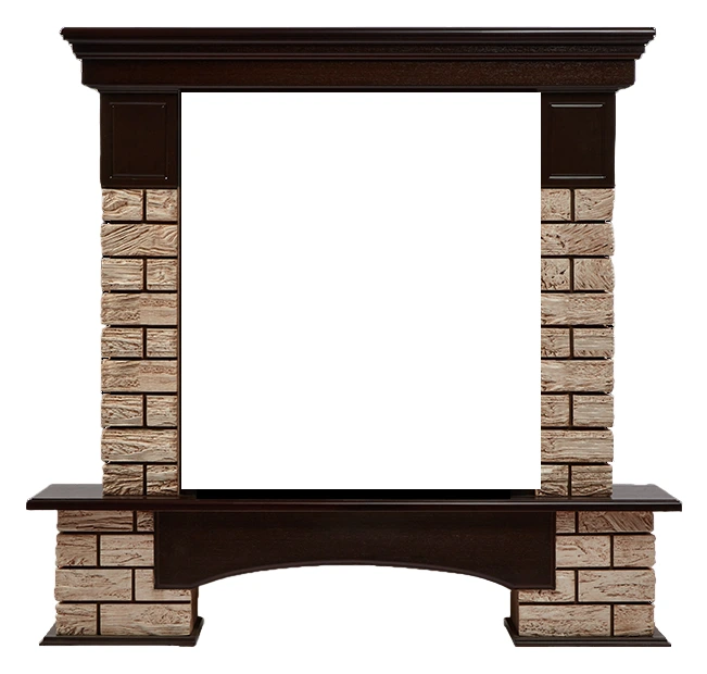 Классический портал для камина Firelight Forte Wood Classic камень тем., шпон венге