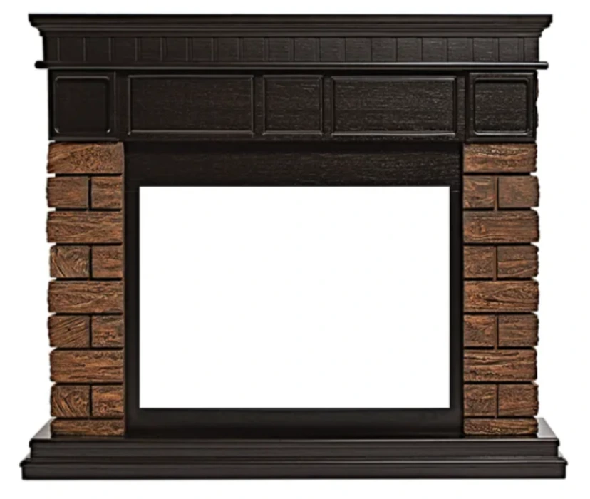 Широкий портал Firelight Bricks Wood 30 камень корич., шпон тем. дуб