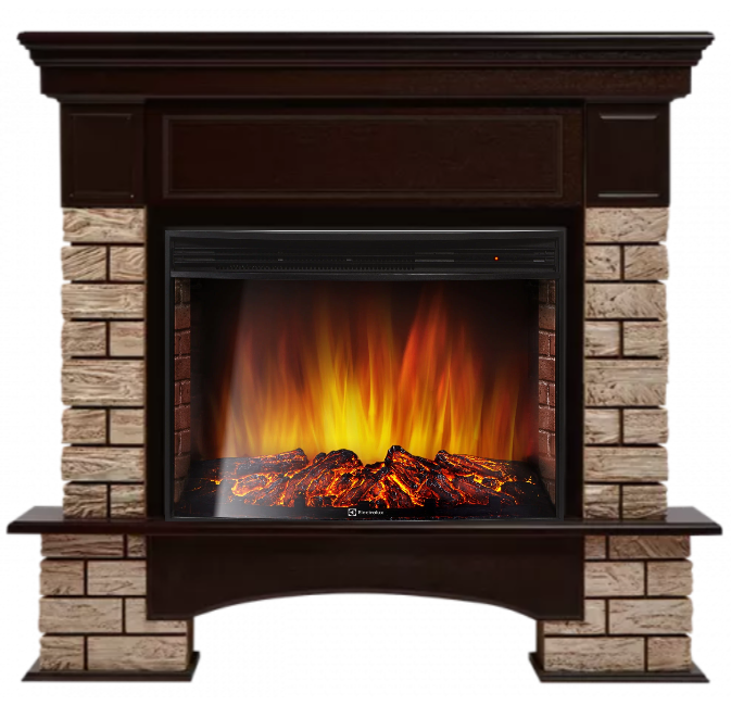 Электрокамин Electrolux EFP/P-2720RLS с порталом Firelight Forte Wood 25 камень тем., шпон венге