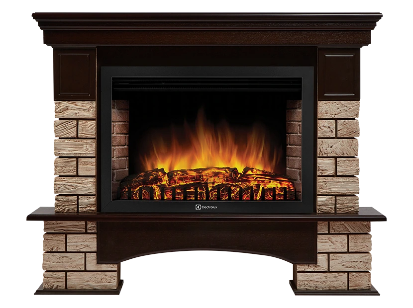 Электрокамин Electrolux EFP/P-3020LS с порталом Firelight Forte Wood 30 камень тем., шпон венге