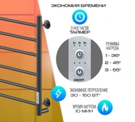 Электрический полотенцесушитель лесенка Ника WAY-2 60/40 RAL9005 черный матовый правый тэн фото#2
