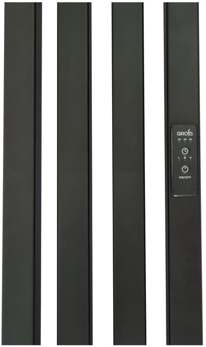 Электрический полотенцесушитель вертикальная лесенка GROIS Quartet GR-125 180х1500 П3 RAL 9005 R фото#3