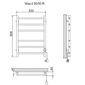 Электрический полотенцесушитель лесенка Ника WAY-2 60/50 RAL9005 черный матовый правый тэн фото#4