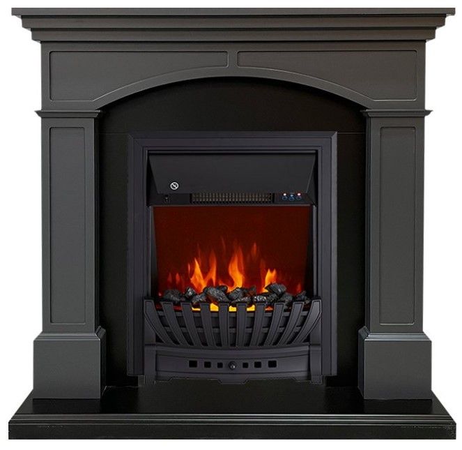 Электрокамин Royal Flame Langford (серый графит) с очагом Aspen Black