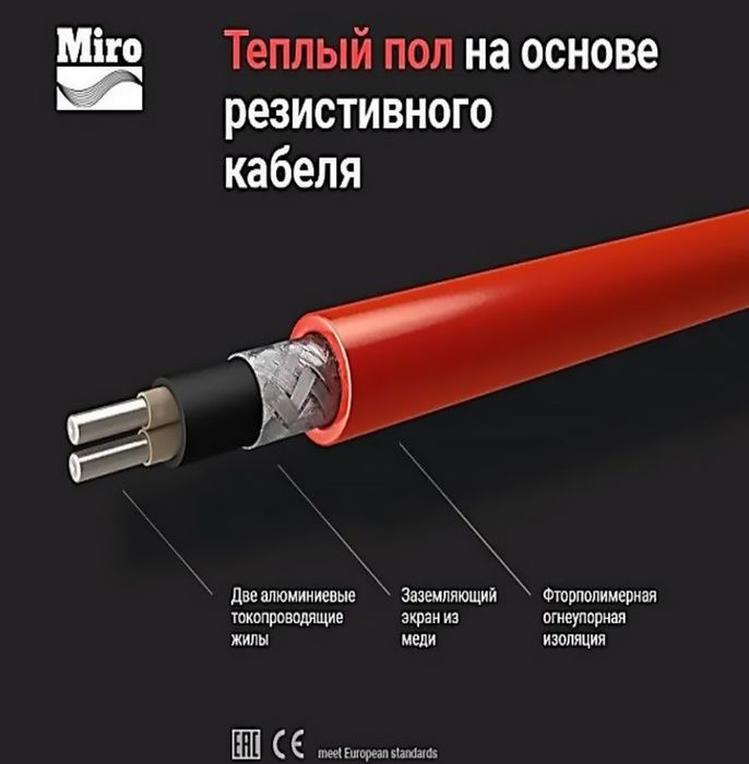 Нагревательный кабель Miro 5 м - 75 Вт фото#2