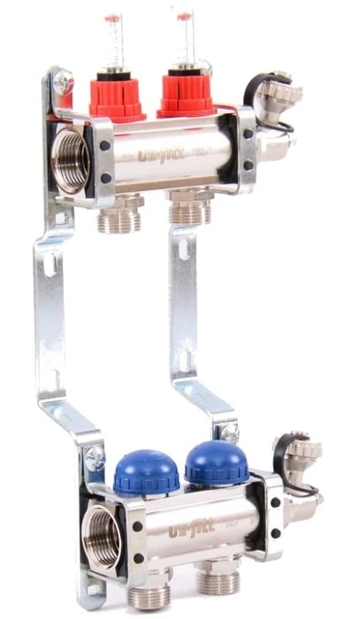 Для отопления Uni-fitt 1" х 2 вых 3/4" с расходомерами и вентилями(440E4302)