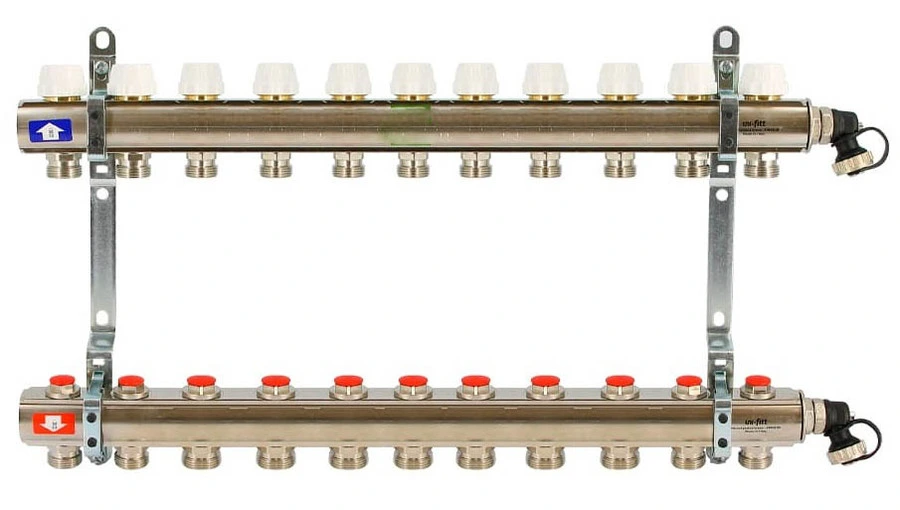 Для отопления Uni-fitt 1" х11 вых 3/4" с вентилями(441I4311)