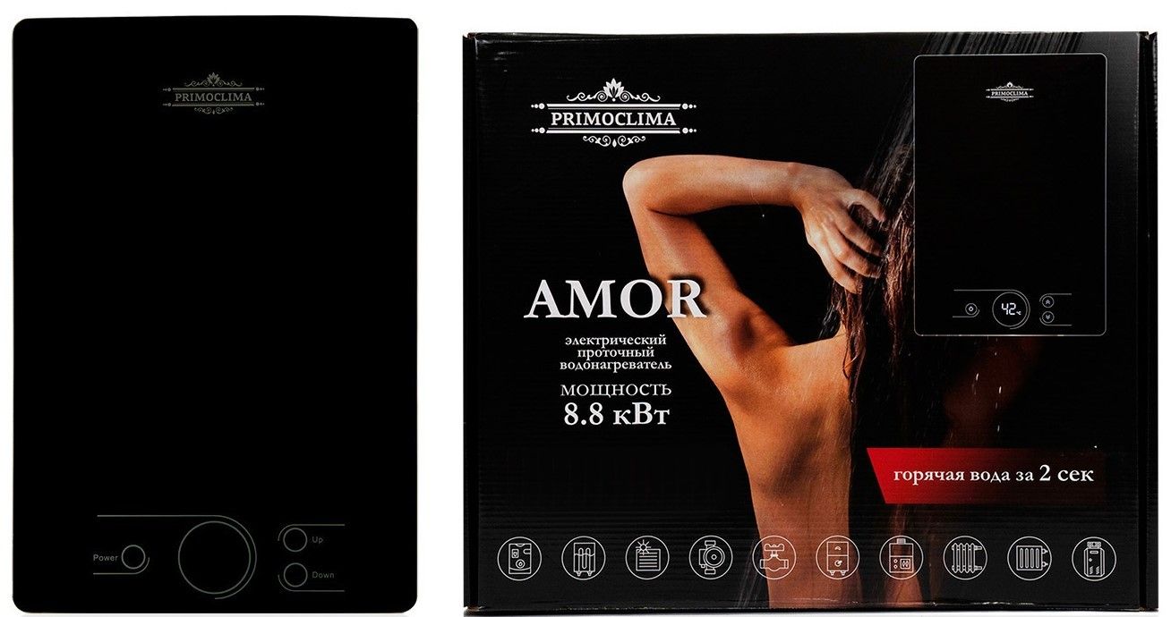 Электрический проточный водонагреватель Primoclima AMOR 8.8 кВт, черный фото#13
