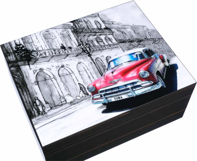 Настольный хьюмидор Gentili Red Car на 50 сигар, Эбеновое дерево SV50-Ebony-Red-Car фото#2