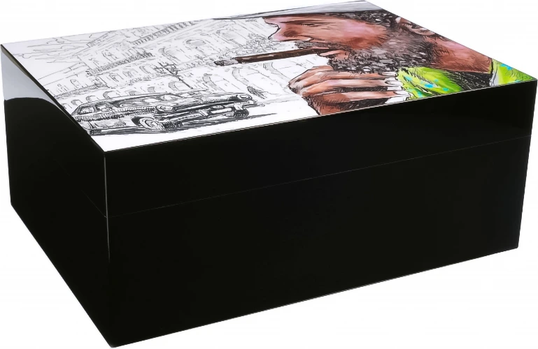 Настольный хьюмидор Gentili Cuban Smoker на 50 сигар, Черный лак SV50-Black-Cuban-Smoker