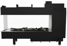 Панорамный газовый камин Kratki LEO/LP/100/TUNEL/G20 (магистральный газ)
