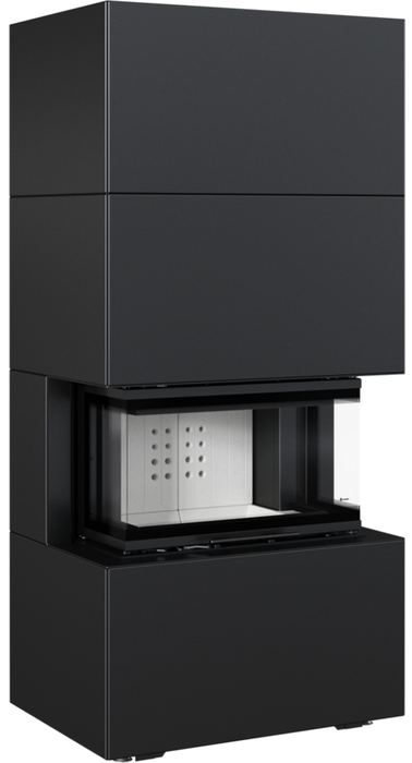 Готовый дровяной каминокомплект Kratki Home Easy Box черный с топкой NBC, с доводчиком
