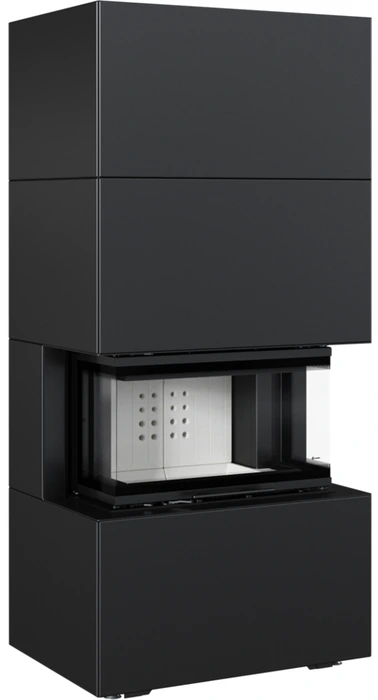 Готовый дровяной каминокомплект Kratki Home Easy Box черный с топкой NBC, с доводчиком