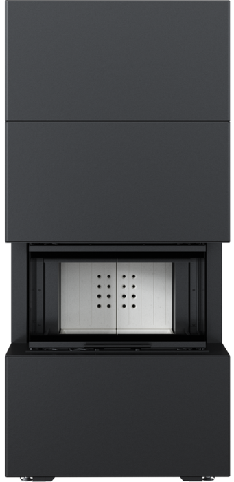 Готовый дровяной каминокомплект Kratki Home Easy Box черный с топкой NBC, с доводчиком фото#2