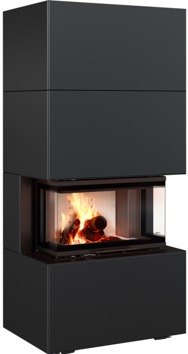 Готовый дровяной каминокомплект Kratki Home Easy Box черный с топкой NBC, с доводчиком фото#3