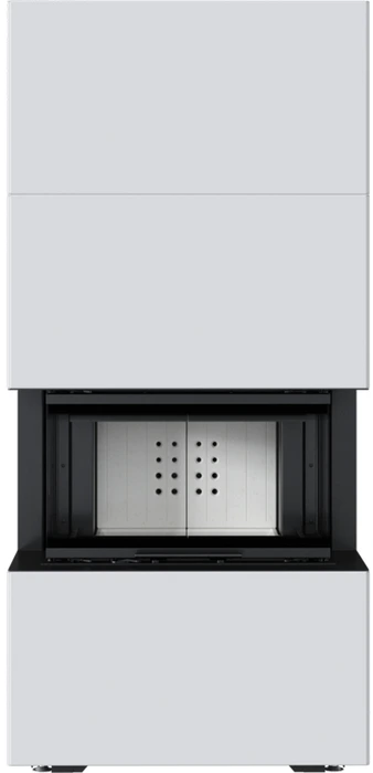 Готовый дровяной каминокомплект Kratki Home Easy Box белый с топкой NBC, с доводчиком