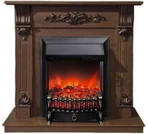 Электрокамин InterFlame Мальта орех с очагом Fobos LUX/BLACK