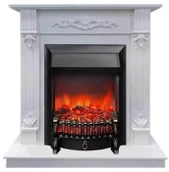 Электрокамин InterFlame Мальта белый с очагом Fobos LUX/BLACK
