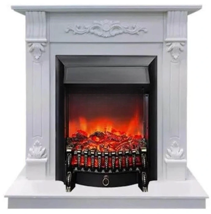 Электрокамин InterFlame Мальта белый с очагом Fobos LUX/BLACK