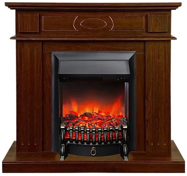 Электрокамин InterFlame Лестер орех с очагом Fobos LUX/BLACK