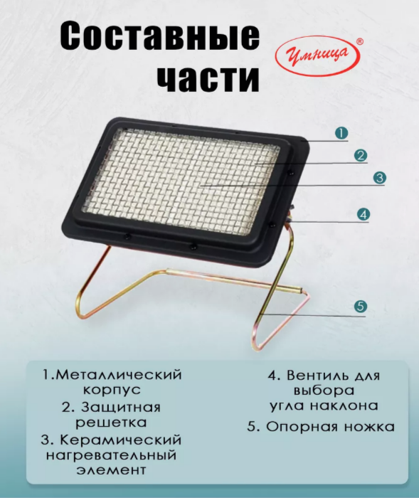 Компактный газовый обогреватель Умница ГО-4кВт фото#4