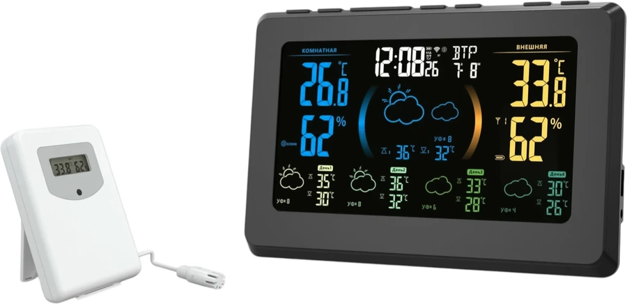 Цифровая метеостанция с радиодатчиком BVItech BV-679BTW с TUYA