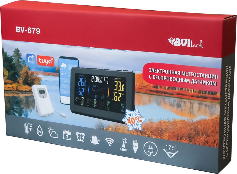 Цифровая метеостанция BVItech BV-679BTW с TUYA фото#3