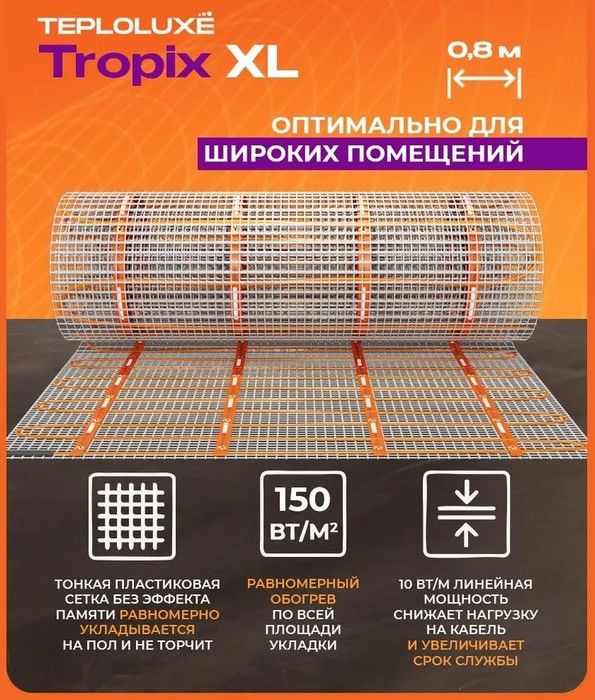 Нагревательный мат Теплолюкс Tropix МНН XL 2,8 кв.м (0,8х3,5м) фото#8