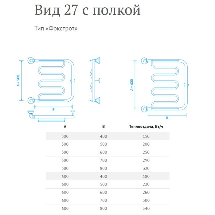 Водяной полотенцесушитель фокстрот Маргроид Вид 27 (1") 50*50 фото#2
