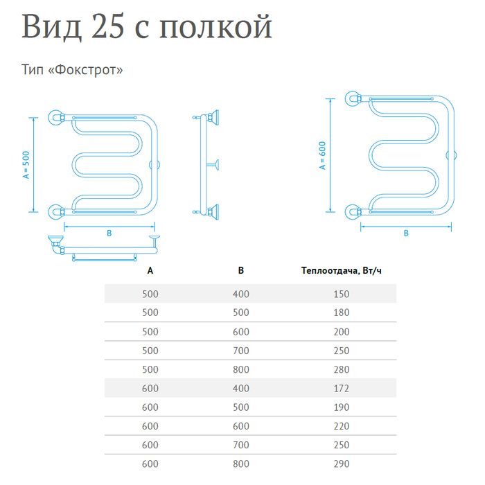 Водяной полотенцесушитель фокстрот Маргроид Вид 25 (1") 60*40 фото#2