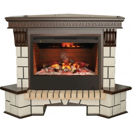 Электрокамин Real-Flame Stone Corner 26/HL AO-217 с очагом 3D Helios 26