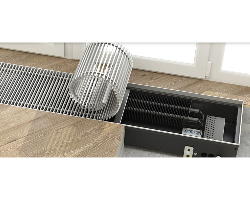 Внутрипольный конвектор Varmann Ntherm Electro 370x110x2250 фото#3