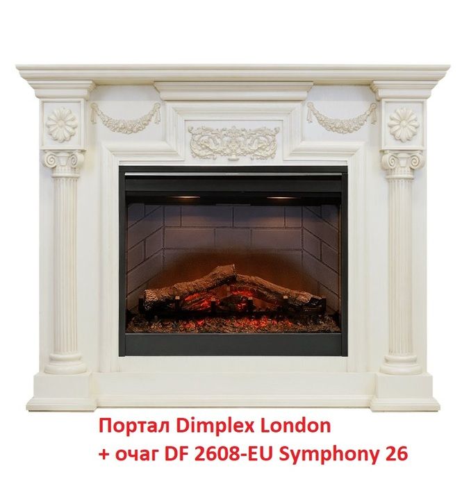 Широкий портал Dimplex London [Лондон] (Symphony 2608/Symphony 2624L) Слоновая кость с патиной фото#4