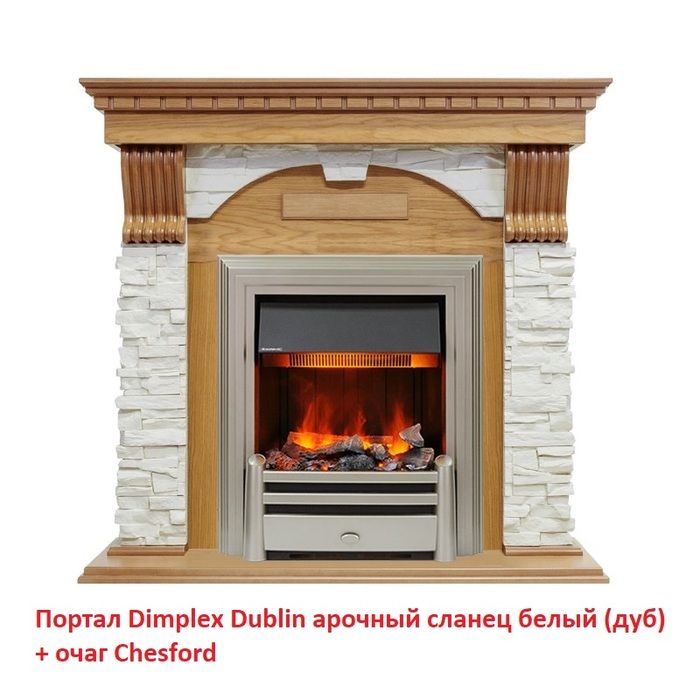 Классический портал для камина Dimplex Dublin арочный сланец белый (Дуб) фото#4