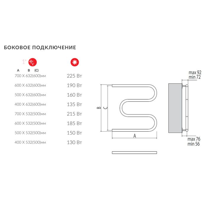Водяной полотенцесушитель м образный Terminus М-образный  (1")600х400 бесшовный фото#3