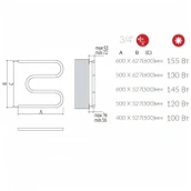 Водяной полотенцесушитель м образный Terminus М-образный (3/4") 500х500 для квартиры фото#3