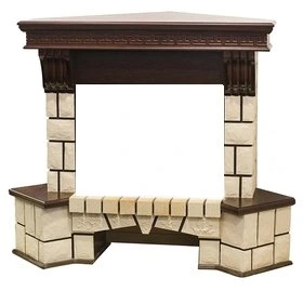 Угловой широкий портал Real-Flame Stone Corner 26 AO-217