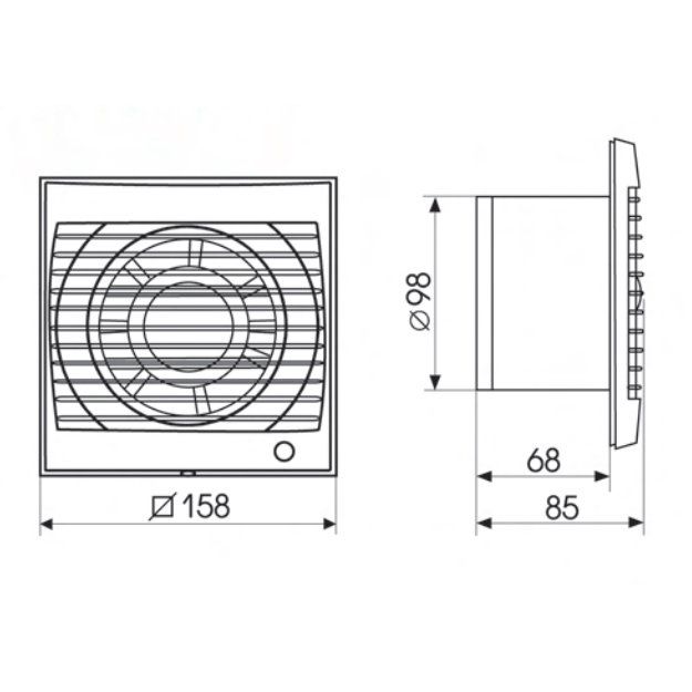 Вытяжка для ванной Soler & Palau Future-100TH с решеткой фото#3