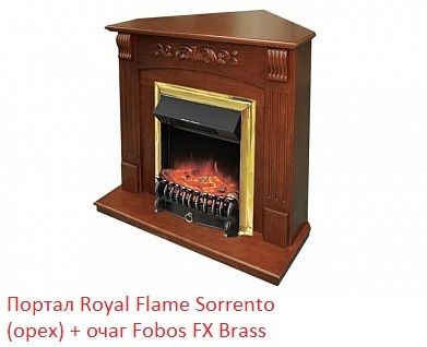Угловой классический портал Royal Flame Sorrento угл. под классический очаг (Орех) фото#2