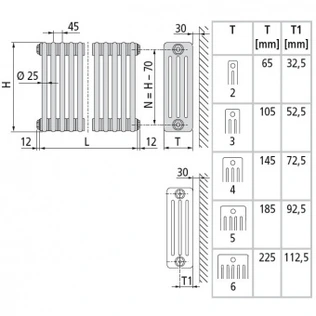 Радиатор отопления Arbonia 2075/07 N69 твв RAL 9016