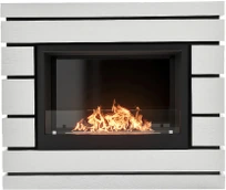 Напольный биокамин Firelight BFP/P-2520 с порталом Moderno 25 шпон белый дуб