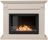 Напольный биокамин Firelight BFP/P-2520 с порталом Bianco 25 шпон белёный дуб