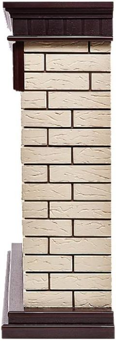 Напольный биокамин Firelight BFP/P-2520 с порталом Bricks 25 камень бежевый, шпон темный дуб фото#3