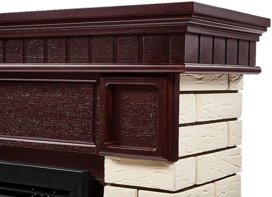 Напольный биокамин Firelight BFP/P-2520 с порталом Bricks 25 камень бежевый, шпон темный дуб фото#4
