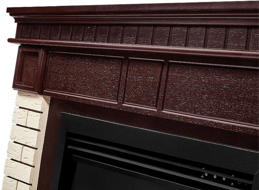 Напольный биокамин Firelight BFP/P-2520 с порталом Bricks 25 камень бежевый, шпон темный дуб фото#5