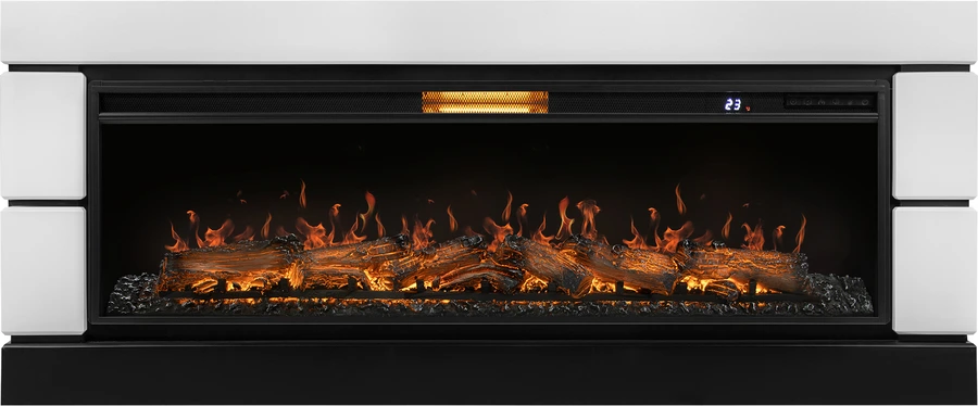 Линейный электрокамин Royal Thermo Aurora RTFP/P-AR60LS с порталом Firelight Moderno 60, белый