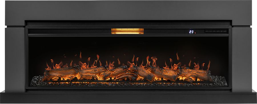 Линейный электрокамин Royal Thermo Aurora RTFP/P-AR60LS с порталом Firelight Lindos 60 G, графит